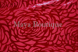 Maya Matazaro True Red Camellia Shawl Wrap Scarf Burnout Velvet Elegant!