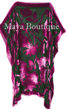 Caftan Dress Kimono Silk Burnout Velvet Pink Black Hand Dyed Maya Matazaro