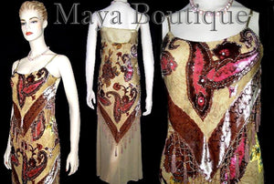 Silk Beaded Burnout Velvet Flapper Dress M & Jacket 2pcs Set Maya Matazaro