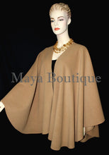 Moca Cape Ruana Wrap Coat Cashmere Wool Blend by Maya Boutique Made in USA