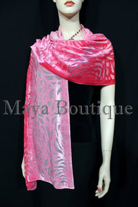 Maya Matazaro Hand Dyed Coral Pink Camellia Shawl Wrap Scarf Burnout Velvet USA