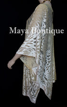 Maya Matazaro Vanilla Camellia Burnout Velvet Caftan Kimono Jacket Duster