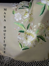 Embroidered Silk Opera Coat Kimono Fringe Jacket Birds & Flowers Pastels Greens