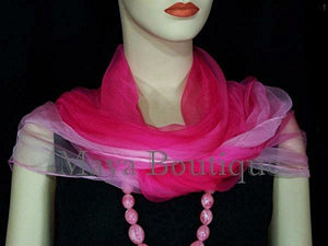 Silk Breeze Chiffon Scarf Wrap Sash Pink Ombre Maya Matazaro