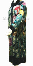 Opera Coat Duster Silk Velvet Black Multi Long M/L Maya Matazaro Art To Wear