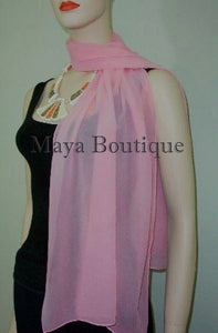 Silk Chiffon Wrap Shawl Scarf Hand Dyed Baby Pink Maya Matazaro