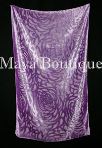 Maya Matazaro Lavender Camellia Shawl Wrap Scarf Burnout Velvet Elegant!