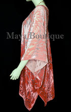 Orange Ombre Camellia Burnout Velvet Caftan Kimono Jacket Hand Dye Maya Clothing