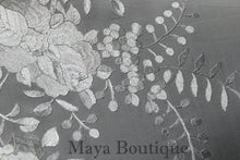 Ivory Embroidered Silk Wrap Shawl Scarf Oblong with Fringes Maya Matazaro