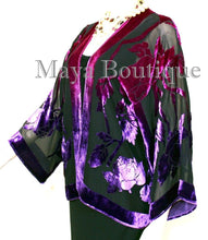 Silk Velvet Jacket Short Kimono No Fringe Hand Dyed Pink Purple Maya Matazaro