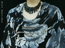 Piano Shawl Wrap Scarf Silk Burnout Velvet Silver & Black No Fringe Maya