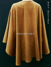 Cinnamon Cape Ruana Wrap Coat Wool Cashmere Mink Blend Maya Matazaro Made in USA