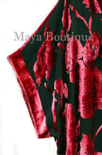 Silk Burnout Velvet Jacket Kimono Duster Red & Black No Fringe Maya Matazaro