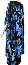 Caftan Dress Kimono Silk Burnout Velvet Blue Black Hand Dyed Maya Matazaro