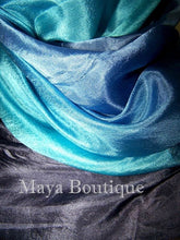 Huge Silk Wrap Shawl Scarf Hand Dyed BlueTurquoise Ombre Maya Boutique