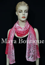 Maya Matazaro Hand Dyed Coral Pink Camellia Shawl Wrap Scarf Burnout Velvet USA