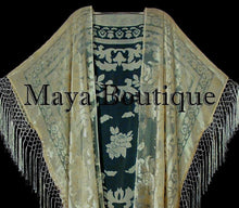 Vanilla Kaftan Duster Fringe Jacket Kimono Opera Burnout Velvet Maya Matazaro