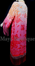 Raspberry Peach Burnout Velvet Kimono Jacket Hand Dyed Maya Matazaro USA Made