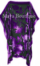 Caftan Dress Kimono Silk Burnout Velvet Purple Black Hand Dyed Maya Matazaro