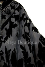 Fringe Jacket Burnout Velvet Short Kimono Black Maya Matazaro Plus size