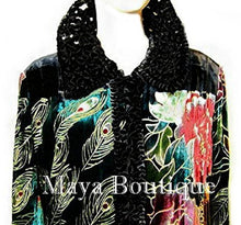 Opera Coat Duster Wearable Art Silk Velvet Peacock Black Long Lined 1X Maya