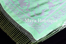 Piano Shawl Wrap Scarf Silk Burnout Velvet Mint Color Hand Dyed Maya Matazaro