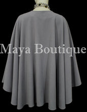 Gray Cape Ruana Wrap Coat Wool Cashmere Blend by Maya Cape Ruana USA Made