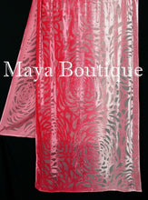 Maya Matazaro Hand Dyed Coral Pink Camellia Shawl Wrap Scarf Burnout Velvet USA