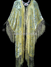 Kimono Fringe Jacket Opera Coat Silk Burnout Velvet Vanilla Maya Kimono Plus