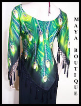 Silk Top Peacock Painted & Beaded Black Multi S Maya Matazaro