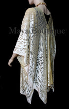 Maya Matazaro Vanilla Camellia Burnout Velvet Caftan Kimono Jacket Duster