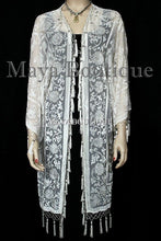 Ivory Kimono Flapper Jacket Silk Beaded Burnout Velvet Medalion Maya Matazaro