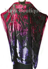 Caftan Dress Kimono Silk Burnout Velvet MAYA Dyed Stained Glass Orchid & Purple