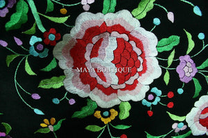 Embroidered Silk Fringe Jacket Flamenco Kimono BLACK MULTI Short Maya Boutique