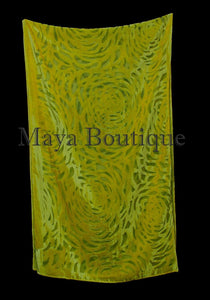 Maya Matazaro Primerose Yellow Camellia Shawl Wrap Scarf Burnout Hand Dyed