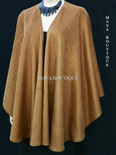 Cinnamon Cape Ruana Wrap Coat Wool Cashmere Mink Blend Maya Matazaro Made in USA