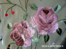Maya Matazaro Embroidered Silk Fringe Jacket Kimono Coat Wheat Multi Short